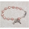 6 1/2" PINK HEART BRACELET