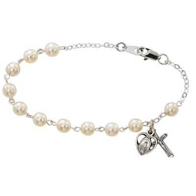 7 1/2" GLASS PEARL BRACELET