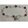 7 1/2" RED/PEARL BRACELET