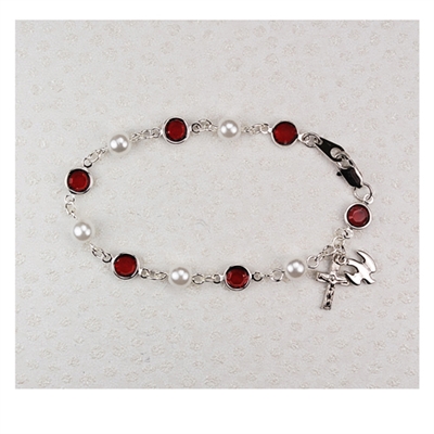 7 1/2" RED/PEARL HOLY SPIRIT