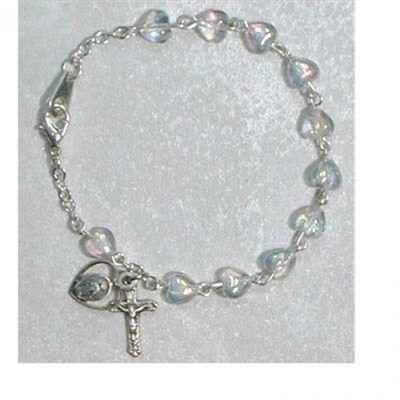 SS 6 1/2" CRYSTAL PEARL BRACLT