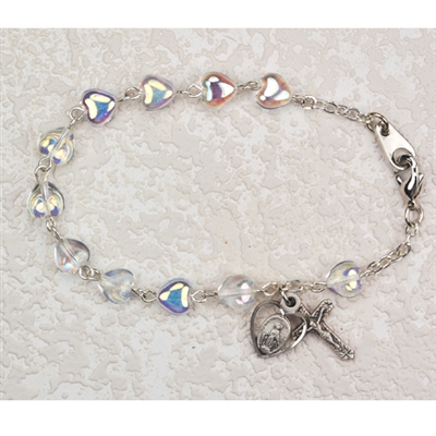 6 1/2" CRYSTAL HEART BRACELET