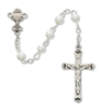 STERLING SILVER 5MM WHITE PEARL COMM ROSARY