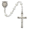 STERLING SILVER 5MM WHITE PEARL ROSARY