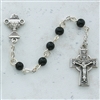 STERLING SILVER 5MM BLACK CELTIC COMMUNION ROSARY