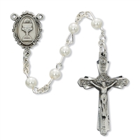 5MM WHITE PEARL COMMUNION ROSARY