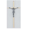 10" BRASS CRUCIFIX W/SIL CORPUS
