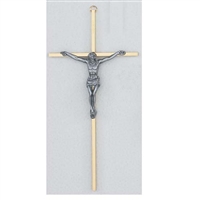10" BRASS CRUCIFIX W/SIL CORPUS