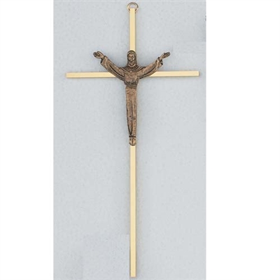 10" BRASS RISEN CRUCIFIX