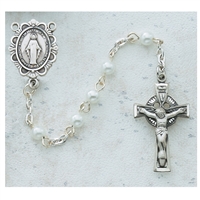 4MM PEARL CELTIC ROSARY