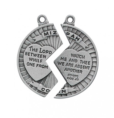 PEWTER 2PC MIZPAH SET