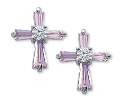 PINK CUBIC ZIRCONIA EARRINGS