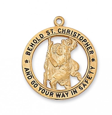 G/SS ST. CHRISTOPHER 24" CHAIN & BOX