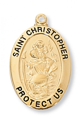 G/SS ST. CHRISTOPHER 20" CHAIN & BOX