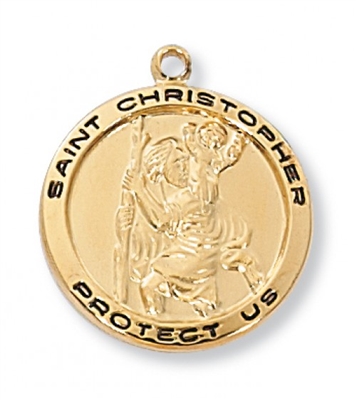 G/SS ST. CHRISTOPHER 18" CHAIN & BOX