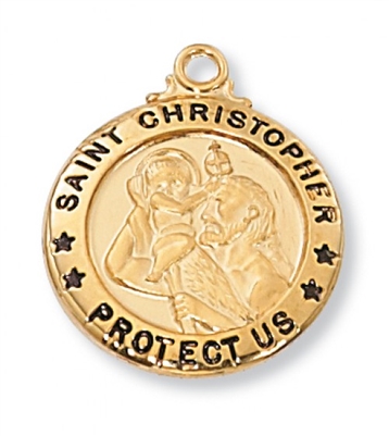 G/SS ST. CHRISTOPHER 20"" CHAIN & BOX