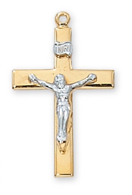 G/SS CRUCIFIX 18" CHAIN & BOX