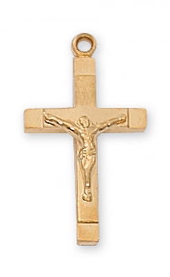 G/SS CRUCIFIX 18" CHAIN & BOX