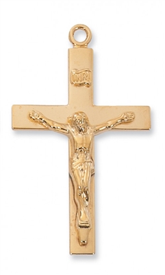 G/SS LORDS PRAYR CRUCIFIX, 24" CHAIN & BOX