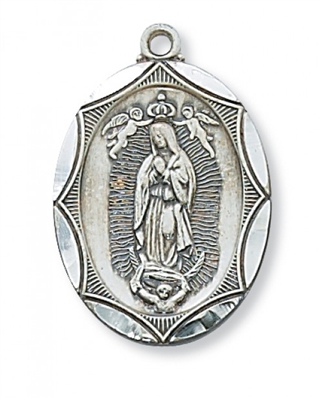 STERLING SILVER ST. CHRISTOPHER 24" CHAIN & BOX