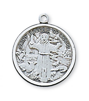 STERLING SILVER ST FRANCIS 18" CHAIN & BOX