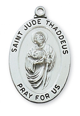 STERLING SILVER ST JUDE 20" CHAIN & BOX
