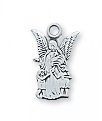 STERLING SILVER GUARD ANGEL 16" CHAIN & BOX