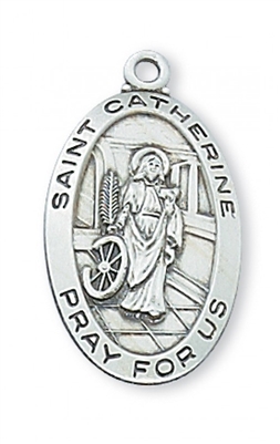 STERLING SILVER ST CATHERINE ALEXAN 18" CHAIN