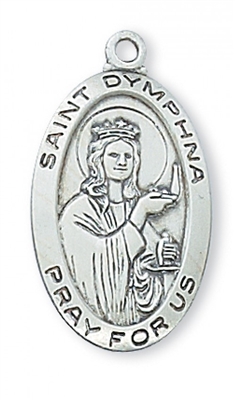 STERLING SILVER ST DYMPHNA 18" CHAIN & BOX