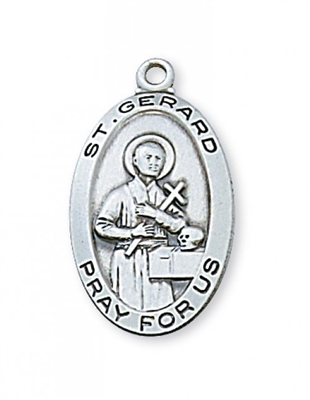 STERLING SILVER ST GERARD 18" CHAIN & BOX