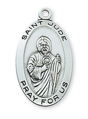 STERLING SILVER ST JUDE 18" CHAIN & BOX