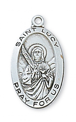 STERLING SILVER ST LUCY 18" CHAIN & BOX