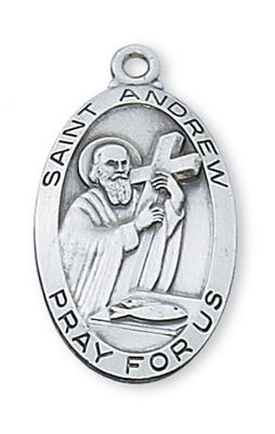 STERLING SILVER ST ANDREW 24" CHAIN & BOX