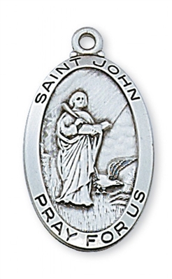 STERLING SILVER ST JOHN 24" CHAIN & BOX