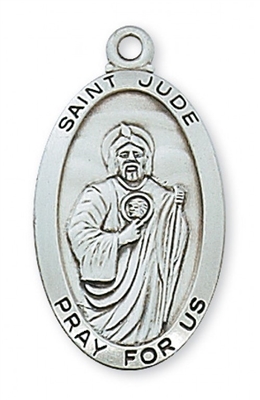 STERLING SILVER ST JUDE 24" CHAIN & BOX