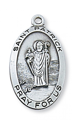 STERLING SILVER ST PATRICK 24" CHAIN & BOX