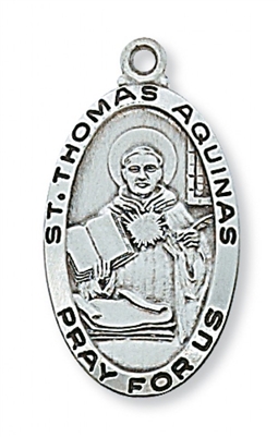 SS ST THOMAS AQUINAS 24"" CHAIN & BOX