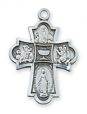 STERLING SILVER 4-WAY CHALICE 18" CHAIN & BOX