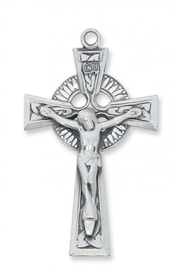 STERLING SILVER CRUCIFIX 24" CHAIN & BOX