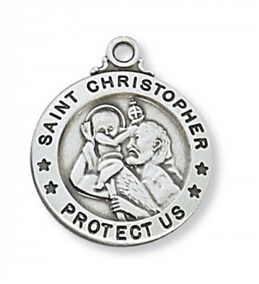 SS ST. CHRISTOPHER 20"" CHAIN & BOX