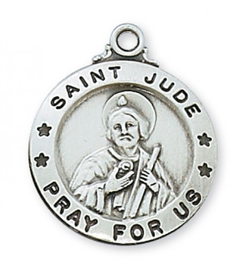 STERLING SILVER ST. JUDE 20" CHAIN & BOX