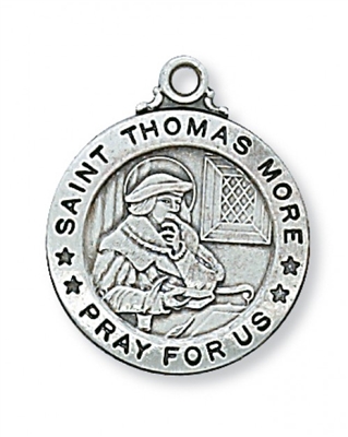 STERLING SILVER ST. THOMAS MORE  MEDAL