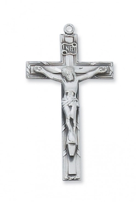 STERLING SILVER CRUCIFIX 24" CHAIN & BOX