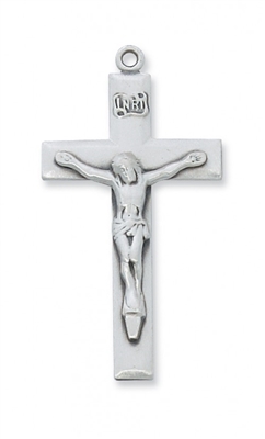 STERLING SILVER CRUCIFIX 24" CHAIN & BOX