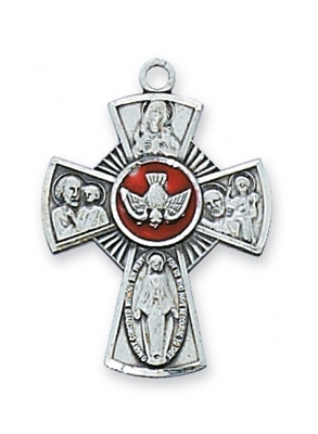 STERLING SILVER 4-WAY ENAMELED 18" CHAIN & BOX