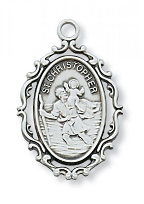 STERLING SILVER CHRISTOPHER 18" CHAIN & BOX