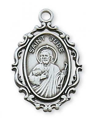 STERLING SILVER ST JUDE 18" CHAIN & BOX