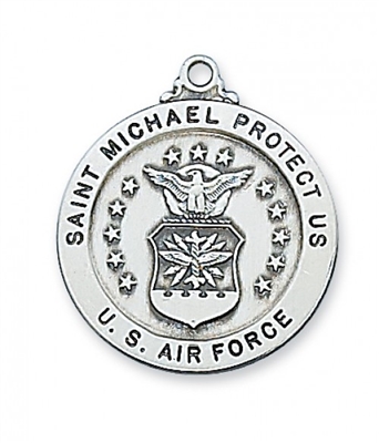 STERLING SILVER AIR FORCE SERVICE MEDAL 24" CHAIN