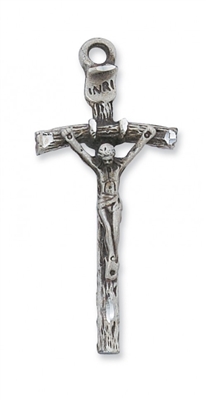 SS PAPAL CRUCIFIX 24"" CHAIN & BOX