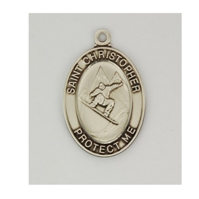 SS SNOWBARDING MEDAL 24"" CHAIN & BOX